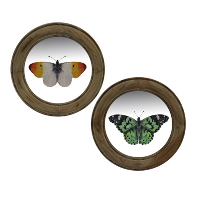 Impression sur bois en forme de papillon brun 12,99 po