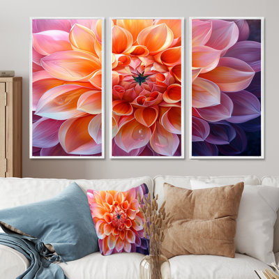 Ensemble de décoration murale Radiant Dahlia la nuit II - Dahlia