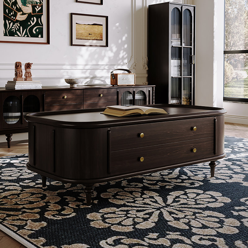 Table basse légère de style rétro luxueux, H 19,70 po x L 55,10 po x l 27,60 po