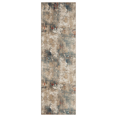 Desert Abstract Area Rug in Ivory