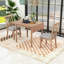 Ensemble de table de salle à manger extensible 3 pièces, table en bois avec abattant et chaises rembourrées-586444482-586444483