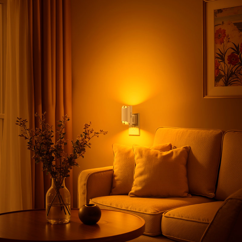 White Chrome Cylinder Plug-In Dimmable Night Light Amber 1600K