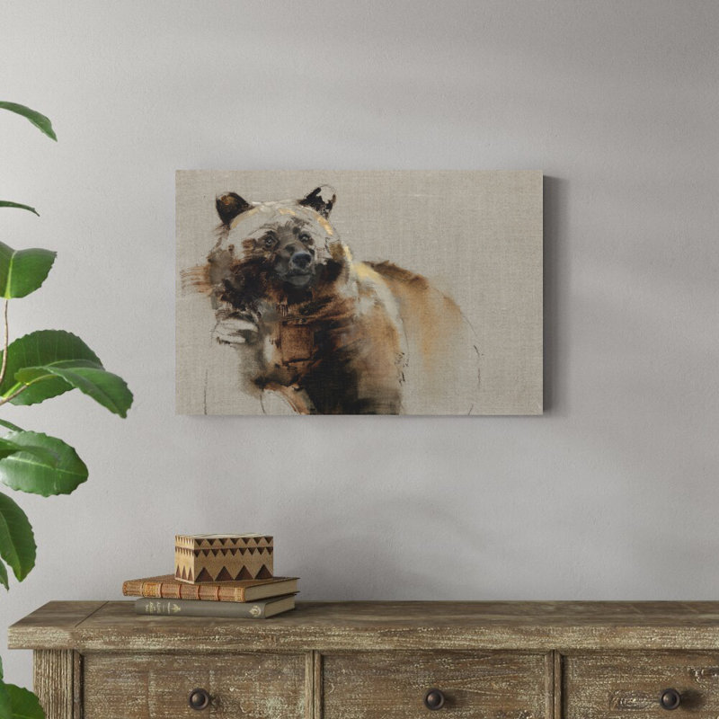 «Berry Wary» par Julie T. Chapman - peinture sur toile tendue, H 20 po x l 30 po