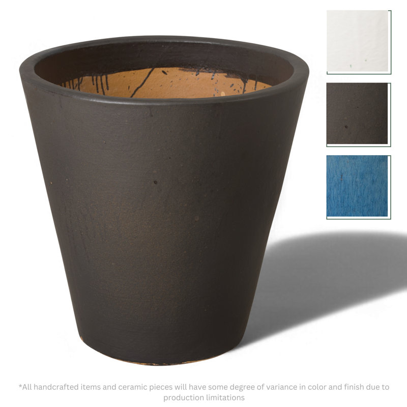 Lowden Handmade Ceramic Planter, 26" H x 26" W x 26" D, Matte Black