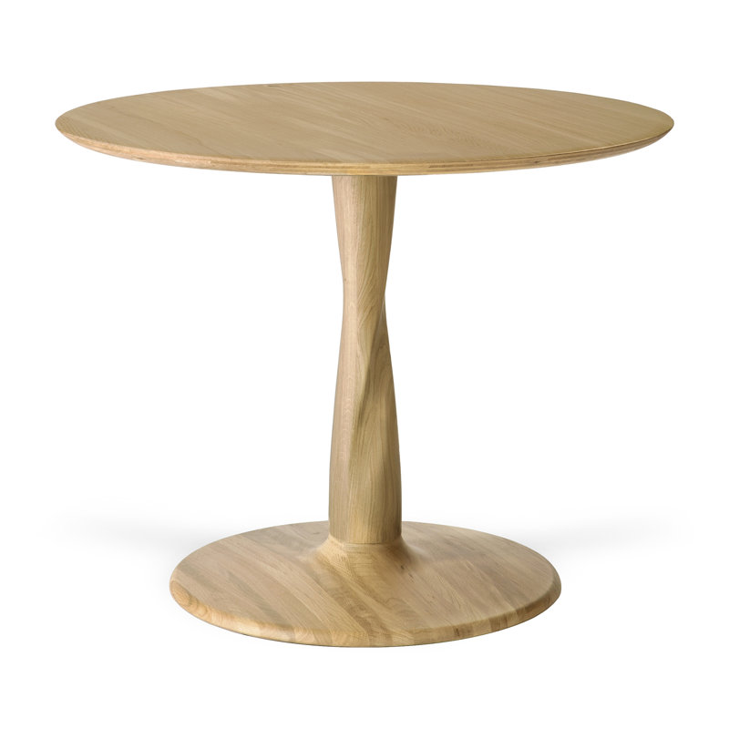 Torsion Solid Oak Dining Table, 27" H x 35.5" L x 35.5" W, Oak