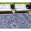 Tapis intérieur / extérieur lavable 10 pi x 14 pi bleu marine et bleu denim Southwestern