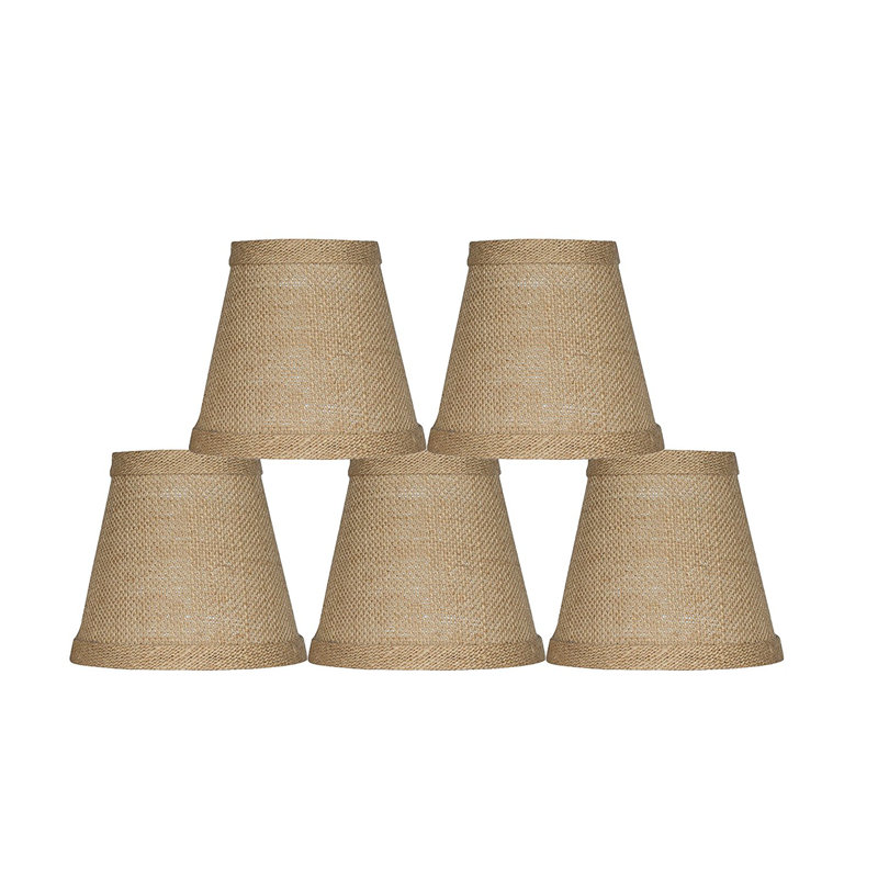 Abat-jour empire en toile de jute H 4,5 po (attache) brun