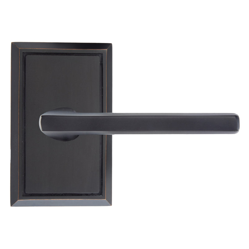Bravura 836-1 Delray Dummy Lever on  Traditional Rectangular Rose in Oil Rubbed Bronze