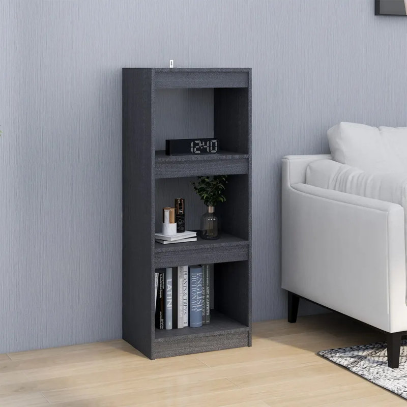 Jamarvion 103.5cm H x 40cm W Solid Wood Standard Bookcase, Grey