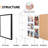 11x14 Black 5-Opening 4x6 Collage Photo Frame - Lightweight PVC Wall & Tabletop Display