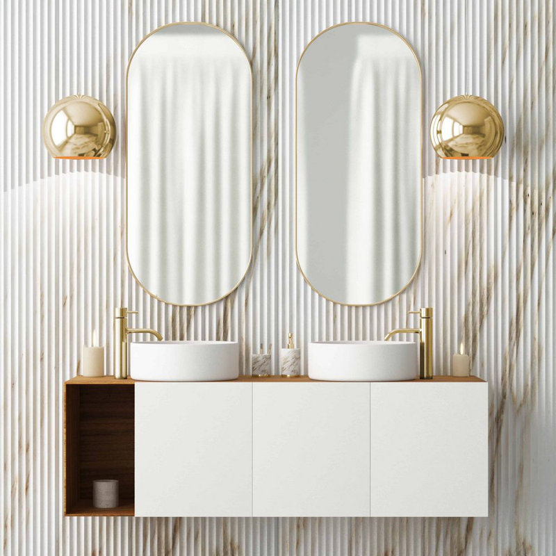 Lavabo de salle de bain vasque circulaire en céramique AGUA Canada Frido, Blanc brillant