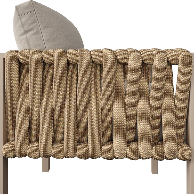 Garden Conversation Set With L-shape Sofa, 1 Table, 1 Chair And 1 Bench Beige, Beige, Beige