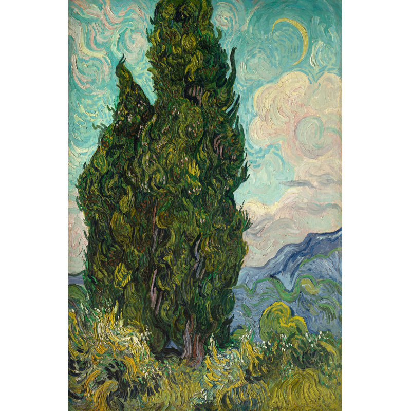 Cypresses I by Vincent Van Gogh - Wrapped Canvas Painting, 46cm H x 30cm W x 3.8cm D