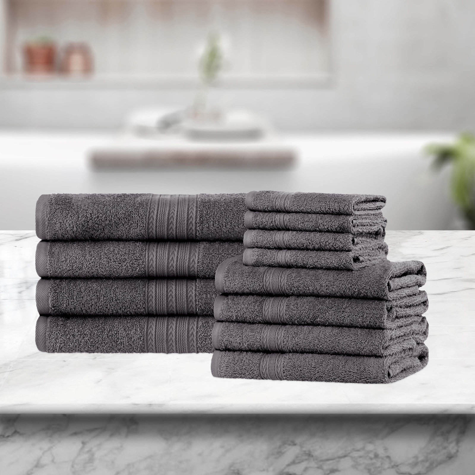 12-Piece Cotton Towel Set, Graphite