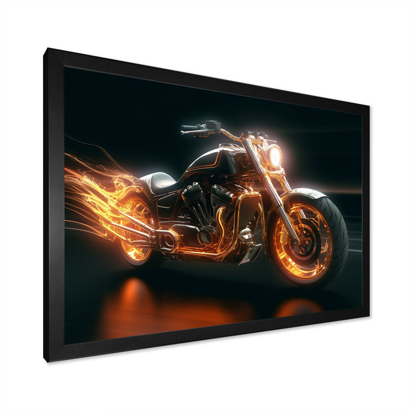 «Neon Light Strips», impression sur toile, H 34 po x l 44 po x P 1,5 po, Cadre simple noir