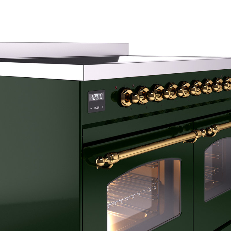 ILVE Nostalgie II 40 in Induction Range, Emerald Green/Brass