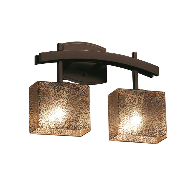 Barre d’éclairage de salle de bain 2 lumières Casson, Bronze foncé, Opale