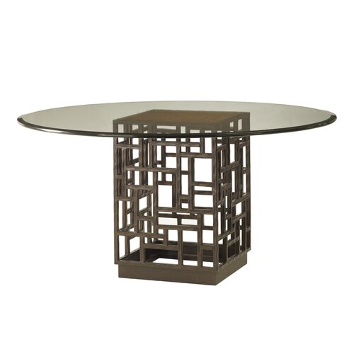 Tommy Bahama Home Ocean Club South Sea Dining Table with Glass Top ...