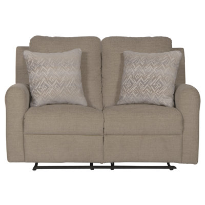 55.5" Dual Reclining Upholstered Loveseat with Accent Pillows by Red Barrel Studio