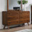 Ensemble de chambre avec tête de lit tapissier noyer foncé Arlena_5 pièces-723326416