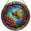 Panneau de vitrail en verre coloré 12 "H Bee Pollen-143376894