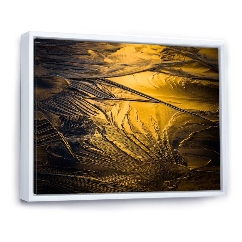 Jaune et gris froid - Photographie sur toile, H 24 po x l 32 po, Cadre flottant blanc