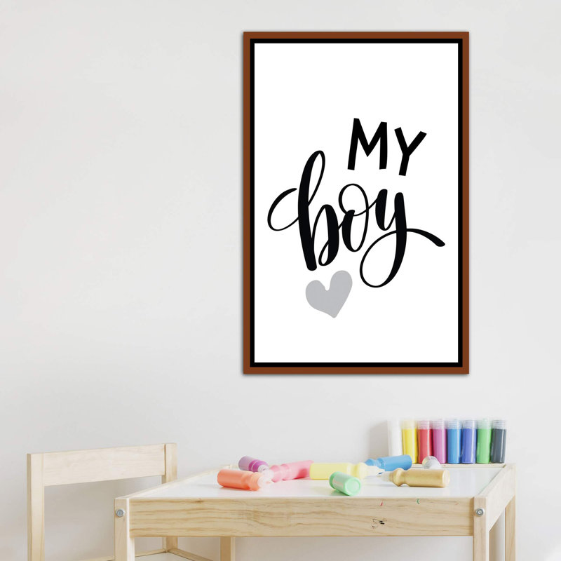 «My Boy», reproduction d'art textuel, Toile avec cadre brun, Pas de tapis, H 40 po x l 26 po x P 1,5 po