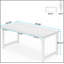 Bureau de direction 63 pouces avec structure en métal épais, surface de travail spacieuse et finition blanche moderne pour la maison ou le bureau