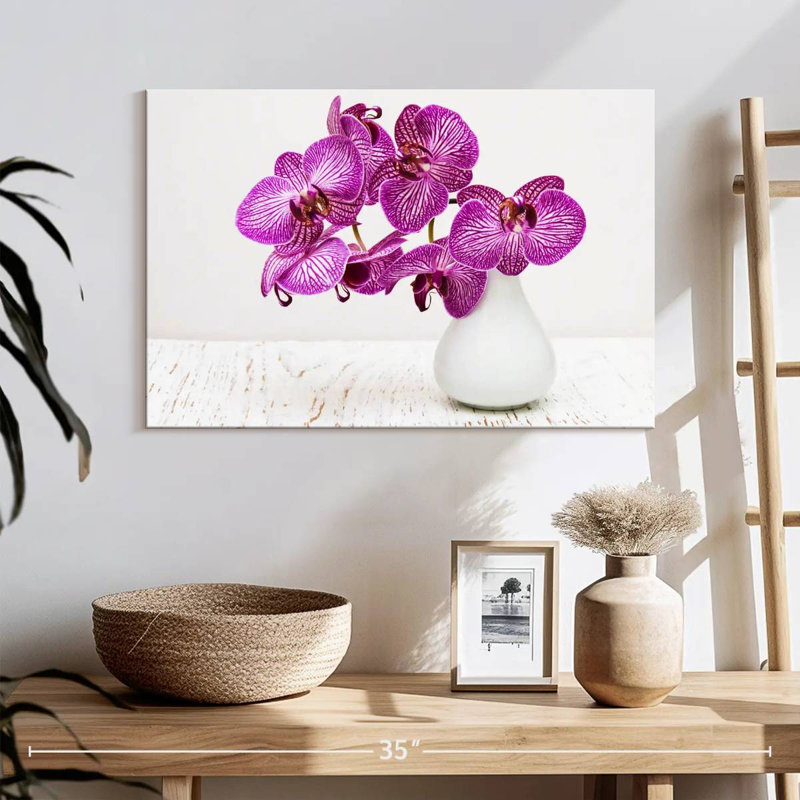 Orchidées dans un vase, H 16 po x l 24 po