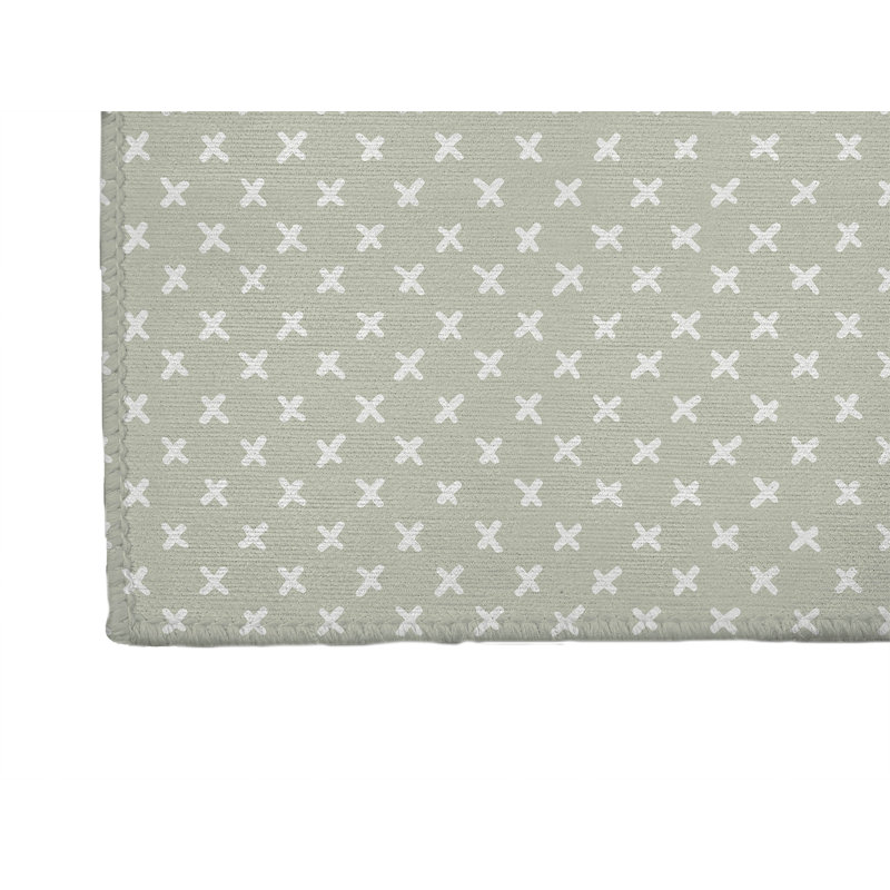 Criss Cross Kids Play Mat, Rectangle 5' x 7', Light Green