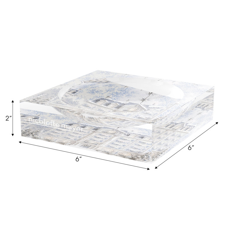 Acrylic Decorative Tray, 6"W x 6"D
