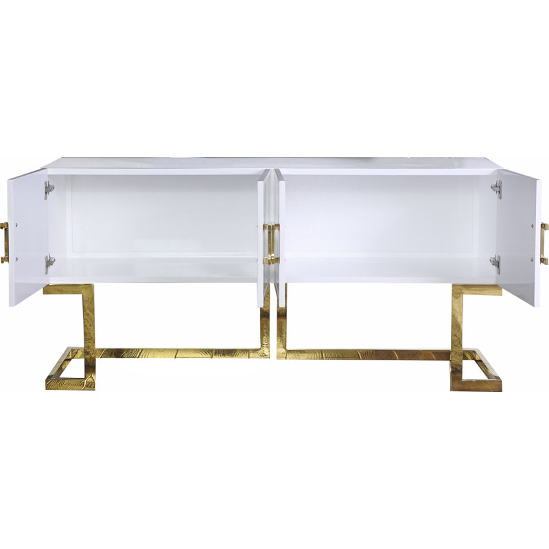 Beth 64" Wide Sideboard, Gold/White
