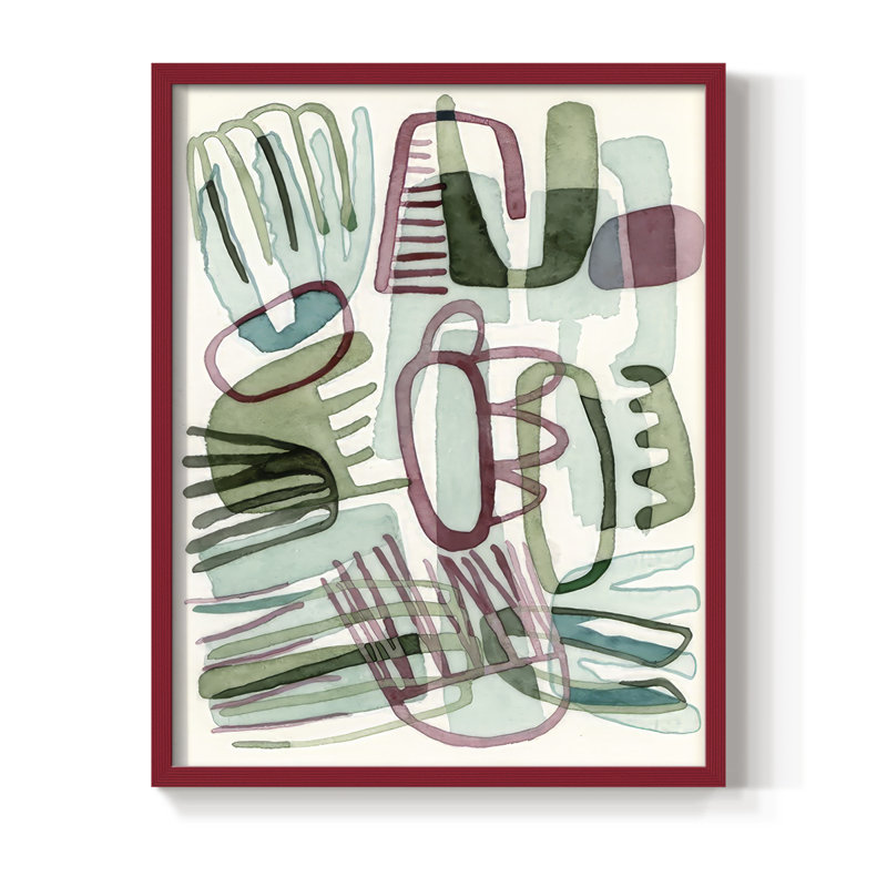 Sea Abstract III, reproduction encadrée - bois massif, Rouge, H 21 po x l 17 po