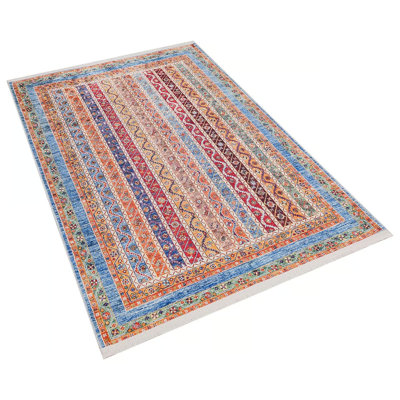 Tapis lavable classique à imprimé cachemire en polyester à motif cachemire classique bleu, rouge, jaune
