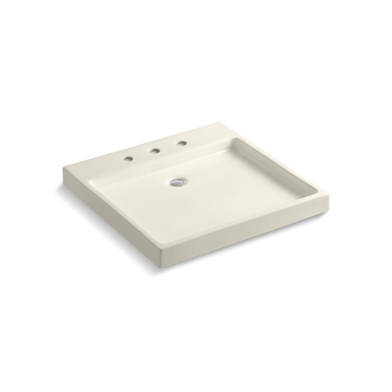 Purist® Ceramic Rectangular Drop-In Bathroom Sink, White, Single