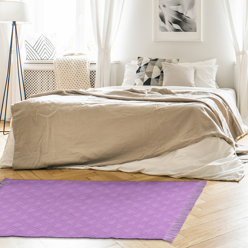 Tapis mauve à motif de zigzags, Oui