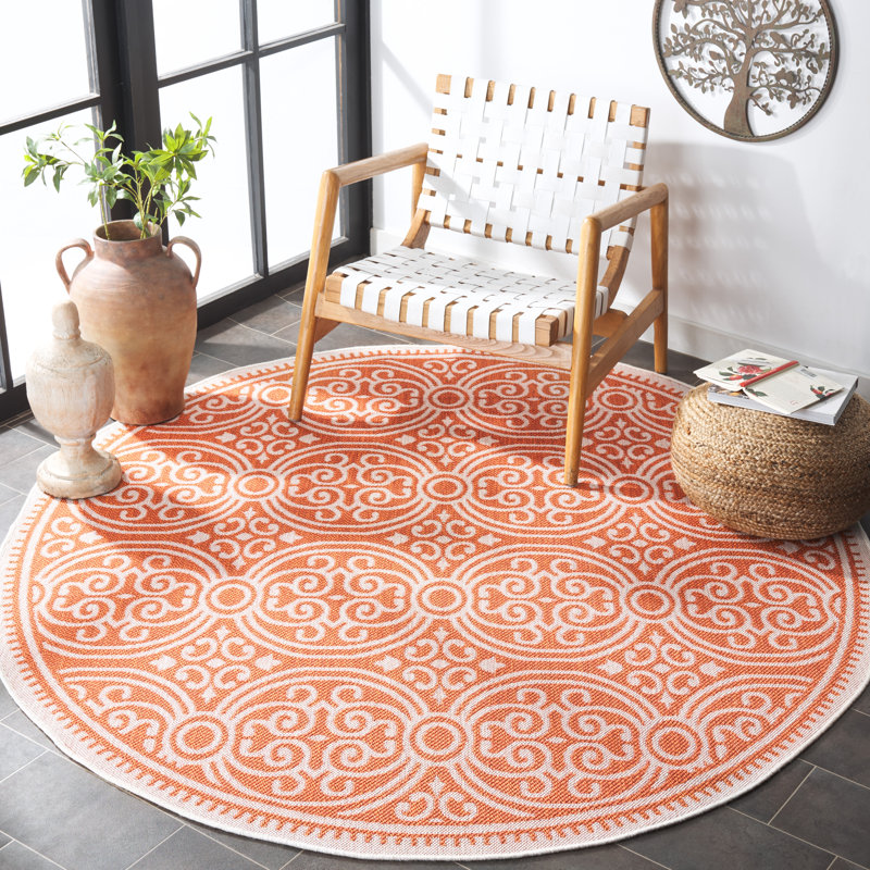 Tapis d'intérieur / extérieur géométrique Dalai Performance, Rond 6 pi 7 po
