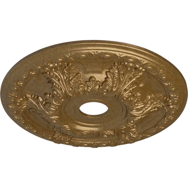 Médaillon de plafond H 2 1/2 po x l 23 3/8 po x P 2 1/2 po Granada, Or pâle, H 23,38 po x l 23,38 po x P 2,5 po
