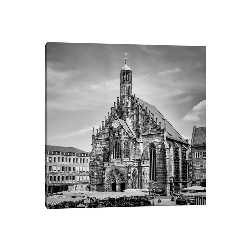 Nuremberg Church Of Our Lady And Main Market by Melanie Viola - Wrapped Canvas Print, 66.04 cm H x 66.04 cm W x 1.91 cm D