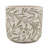 Gray Sand And Cement Planters With Floral Motif-2093992148