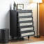 Armoire d'appoint en bois manufacturé noir massif