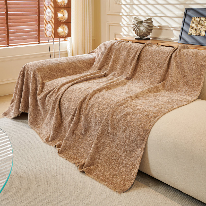 Housse pour canapé Elegant Nordic Chenille, H 71 po x l 150 po, Brun