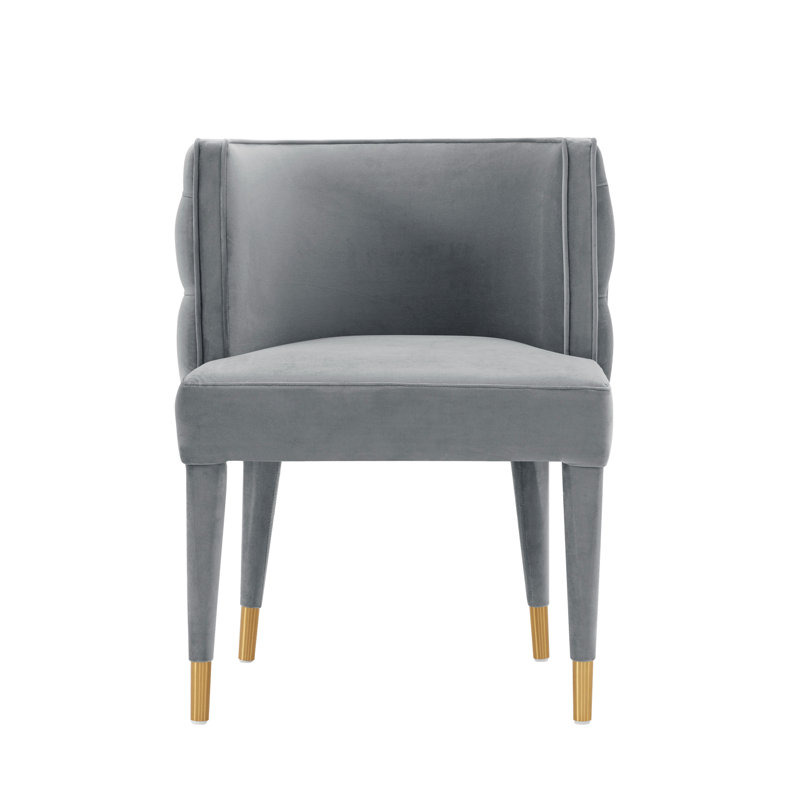 Lieven Tufted Velvet Side Chair Dining Chair, Gray, 1