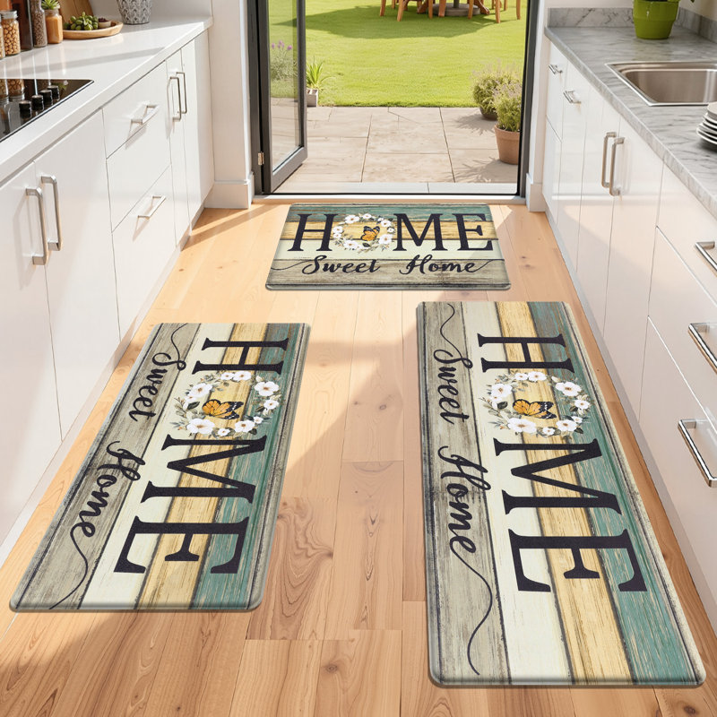 Ensemble de 3 tapis de cuisine Farmhouse, Bleu