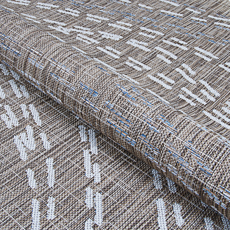 Tapis intérieur / extérieur brun clair / ivoire Torge, Tapis de couloir 2 pi 2 po x 7 pi 6 po