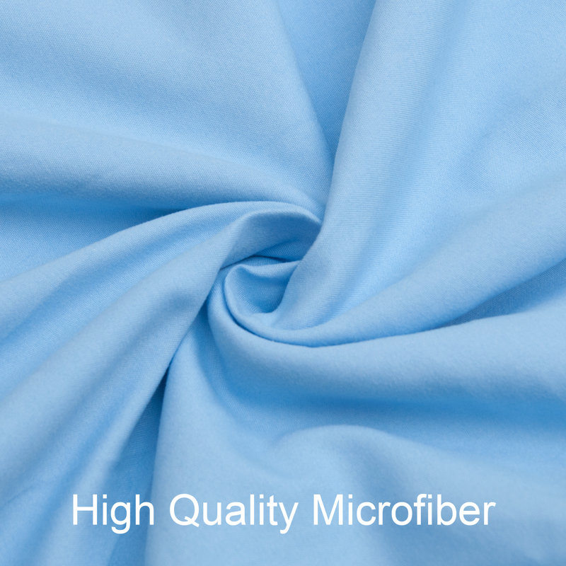 3 Pieces Duvet Cover Set, 100% Brushed Microfiber Comforter Cover Set with Ties - NTBAY, King Duvet Cover + 2 Shams, Sky Blue