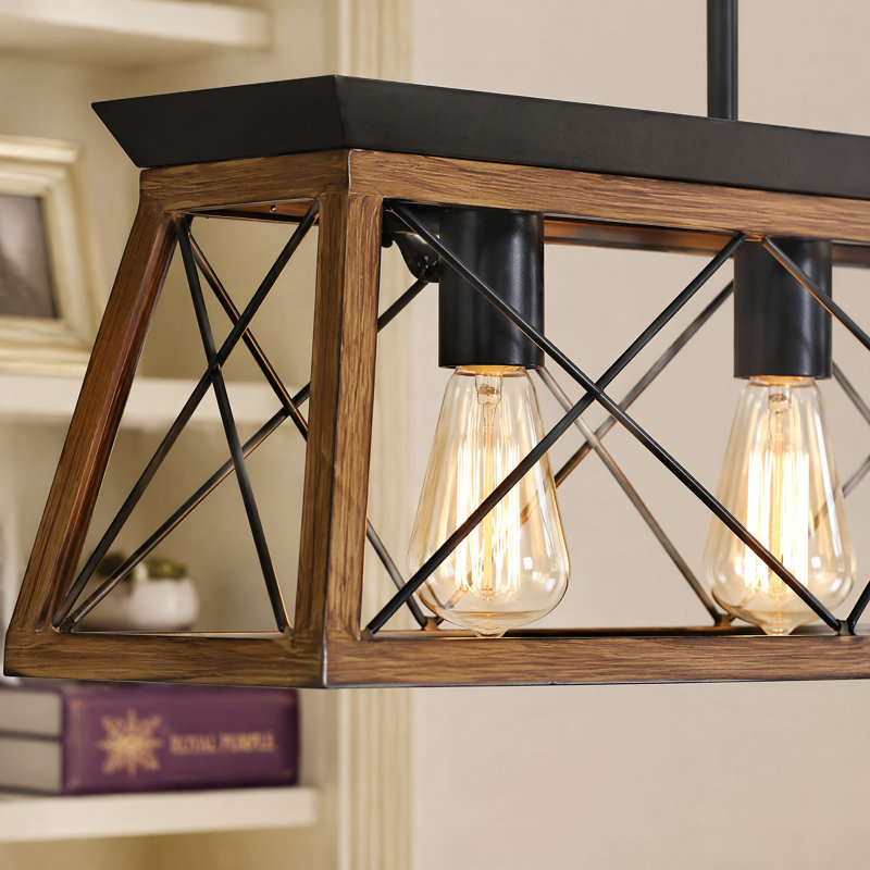 Lustre linéaire noir brun 32 lumières à 5 lumières 32 po, ferme moderne en métal, Noir / brun