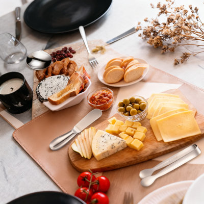 20-Piece Stainless Steel Charcuterie Board Utensil Set With Cheese Spreaders, Butter Knives, Serving Tongs, Spoons, And Appetizer Forks For Entertaining