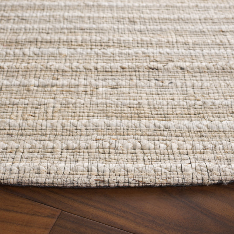 Kehlani Woven Hemp/Cotton Performance Solid Color Rug in Ivory, Round 6"