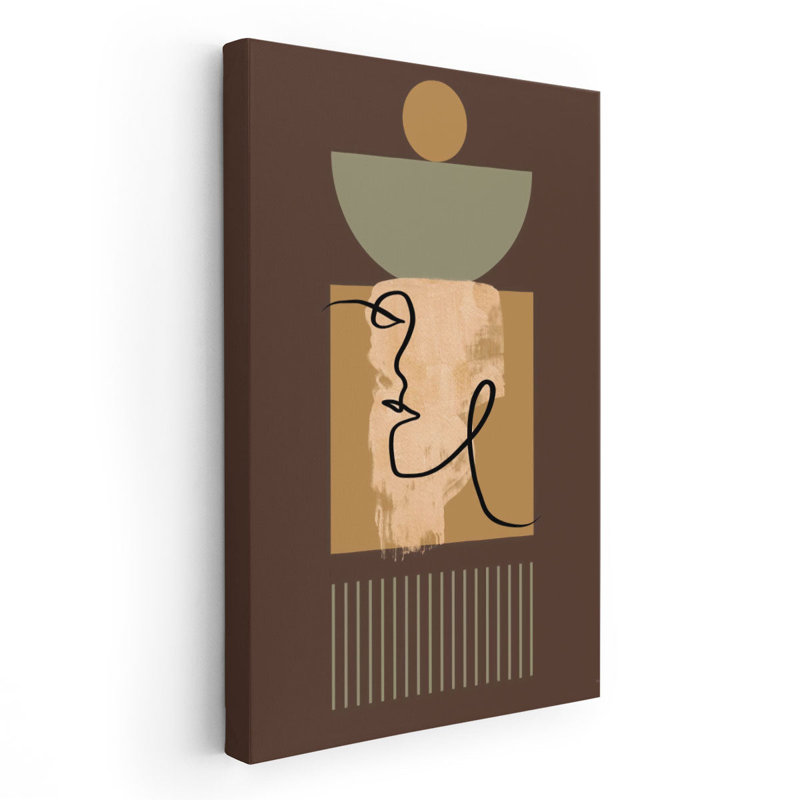 Abstrait taupe - reproduction d'art sur toile, H 18 po x l 12 po